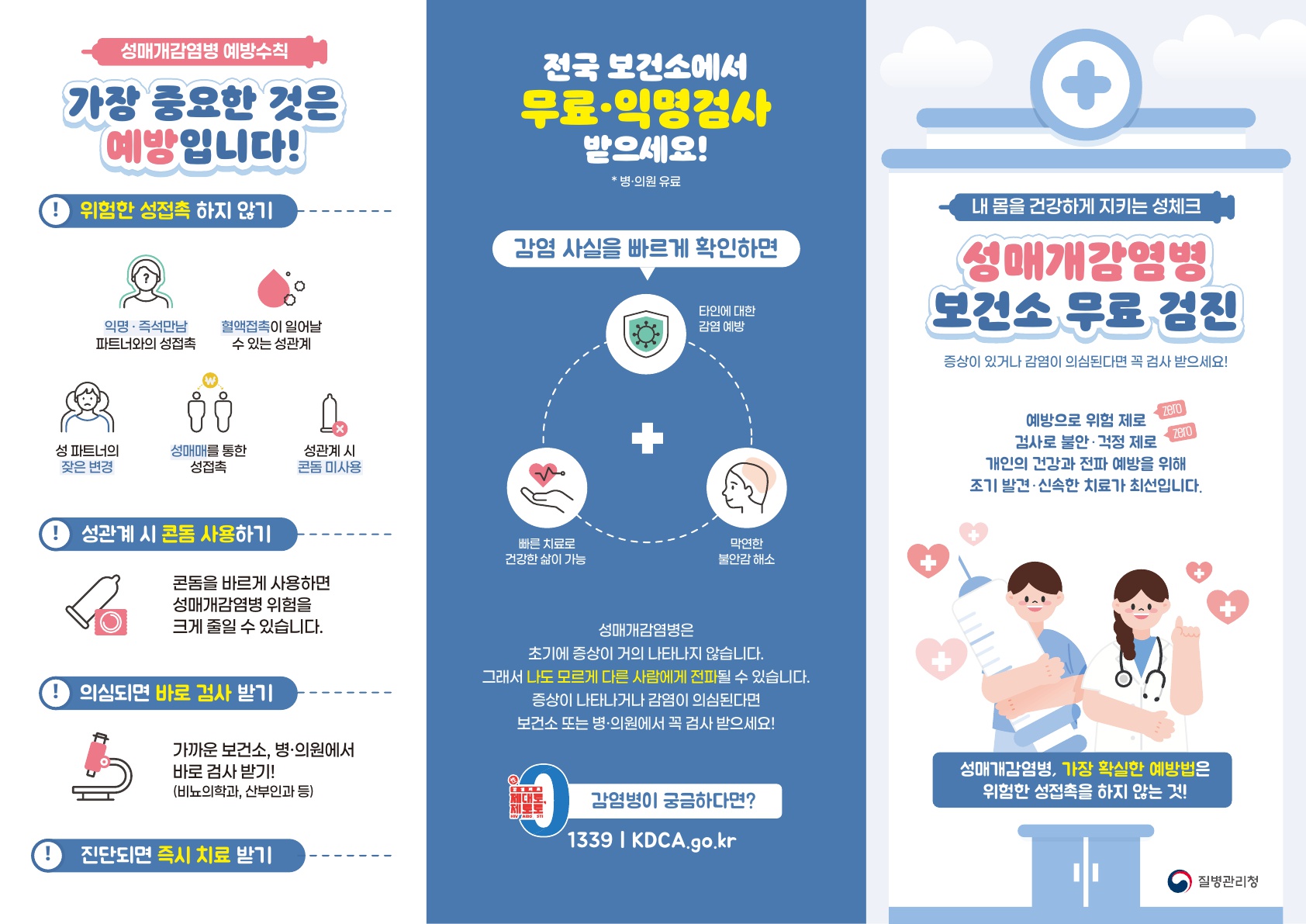 성매개감염병 보건소 무료 검진 안내문(리플릿)